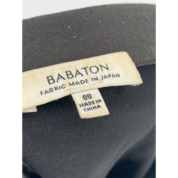 BABATON Women's Black Faux-Leather Side-Zip Cropped Pants SZ 00 - Picture 9 of 9